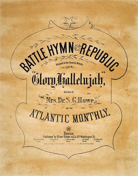 Battle Hymn of the Republic Alt ernative. Title Canaan's Happy Shore ; Say Brothers, Will You Meet Us? ; John Brown's Body ; Glory Hallelujah Composer Steffe, William: I-Catalogue Number I-Cat. No. IWS 1 Text Incipit Mine Eyes Have Seen the Glory Year/Date of Composition Y/D of Comp.